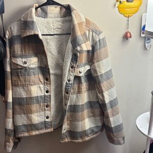 Lucky Brand Cream Sherpa Jacket